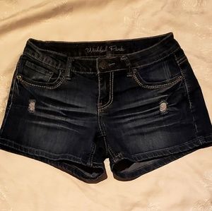 Wishful Park distressed jean shorts.